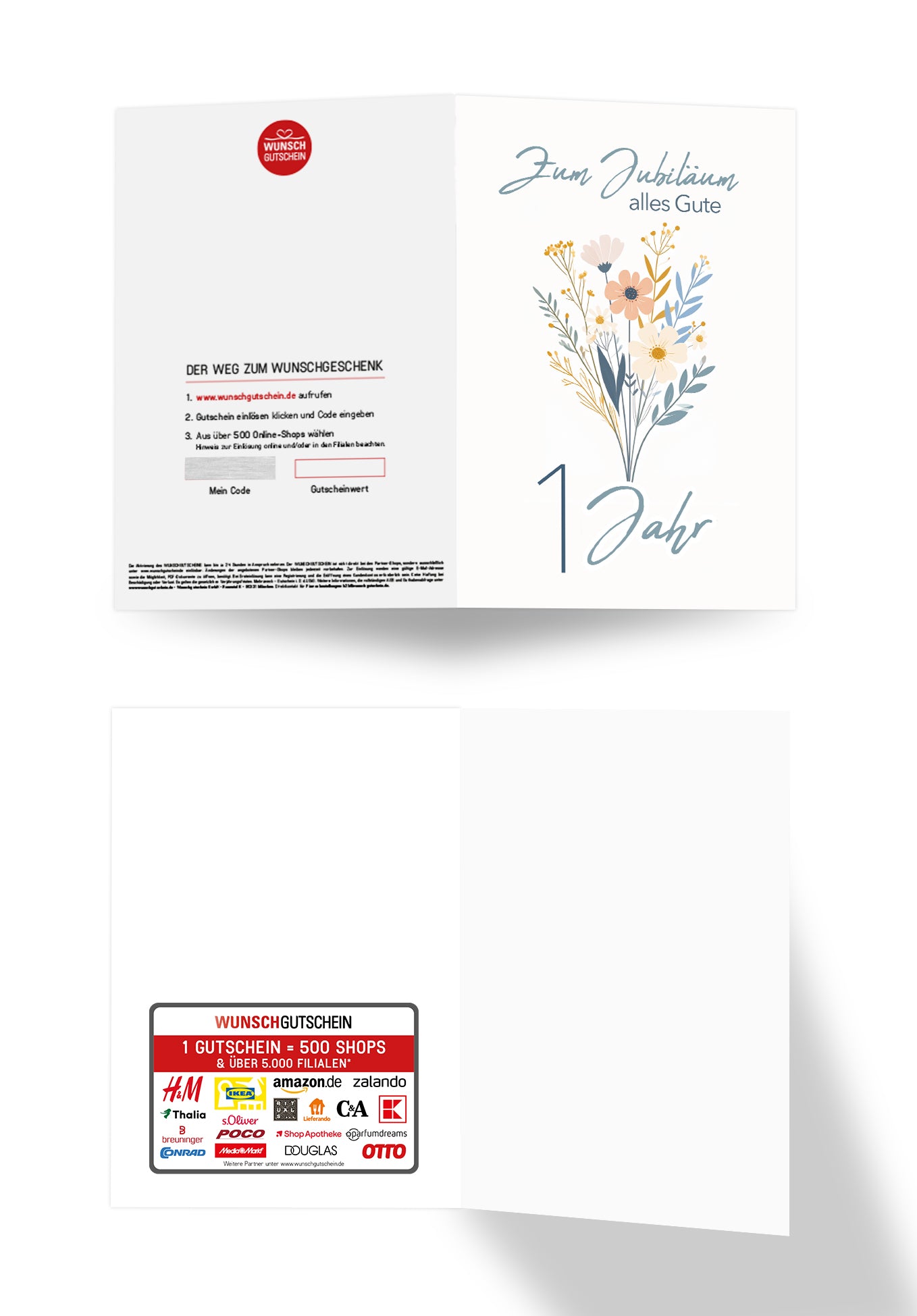 Wunschgutschein 1 Jahr - Blumenstrauß Weiß PDF – Geschenkgutschein Ansicht 3