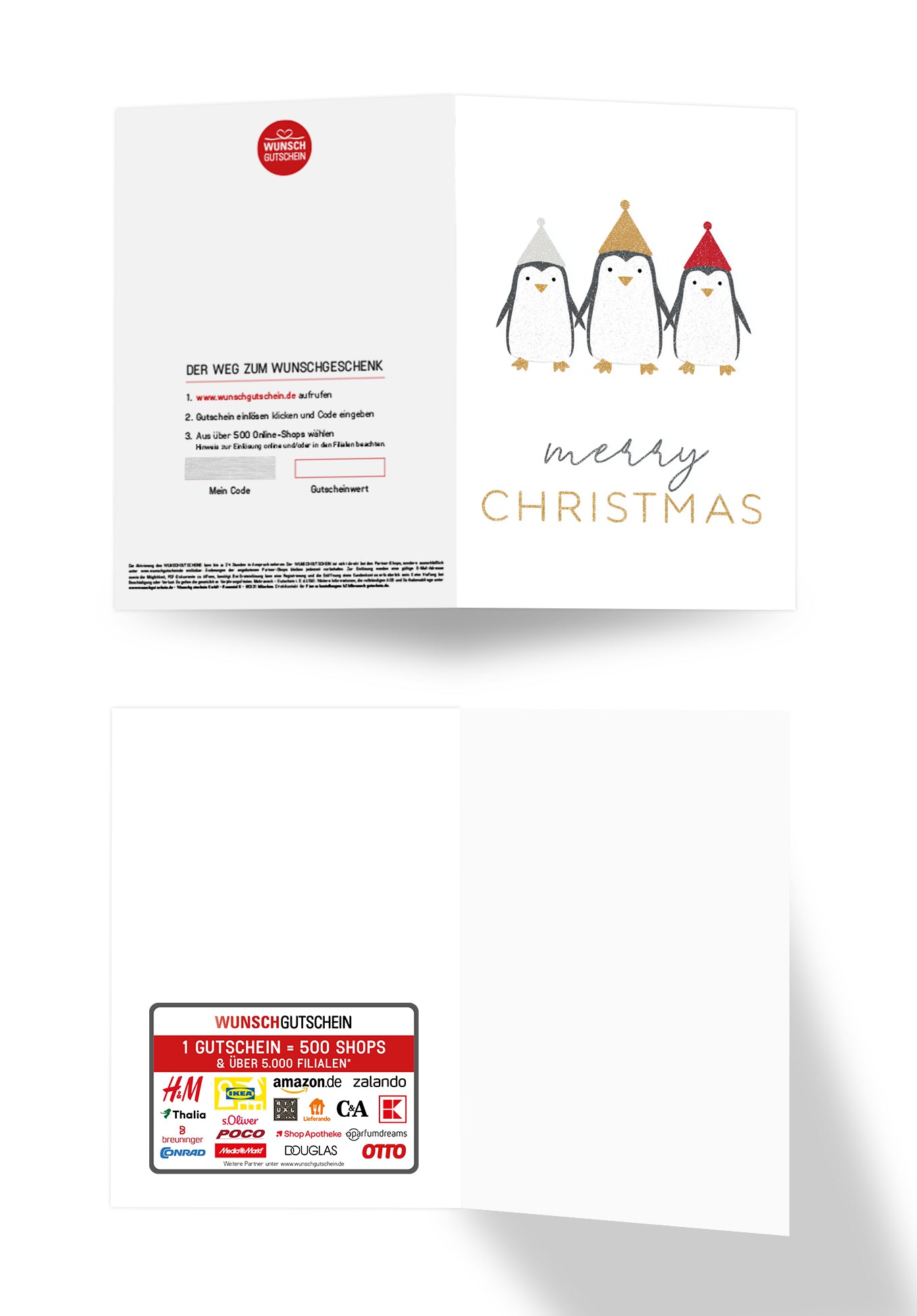 Wunschgutschein Merry Christmas - Pinguine PDF – Geschenkgutschein Ansicht 3
