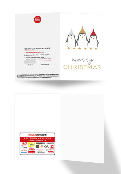Wunschgutschein Merry Christmas - Pinguine PDF – Geschenkgutschein Ansicht 3