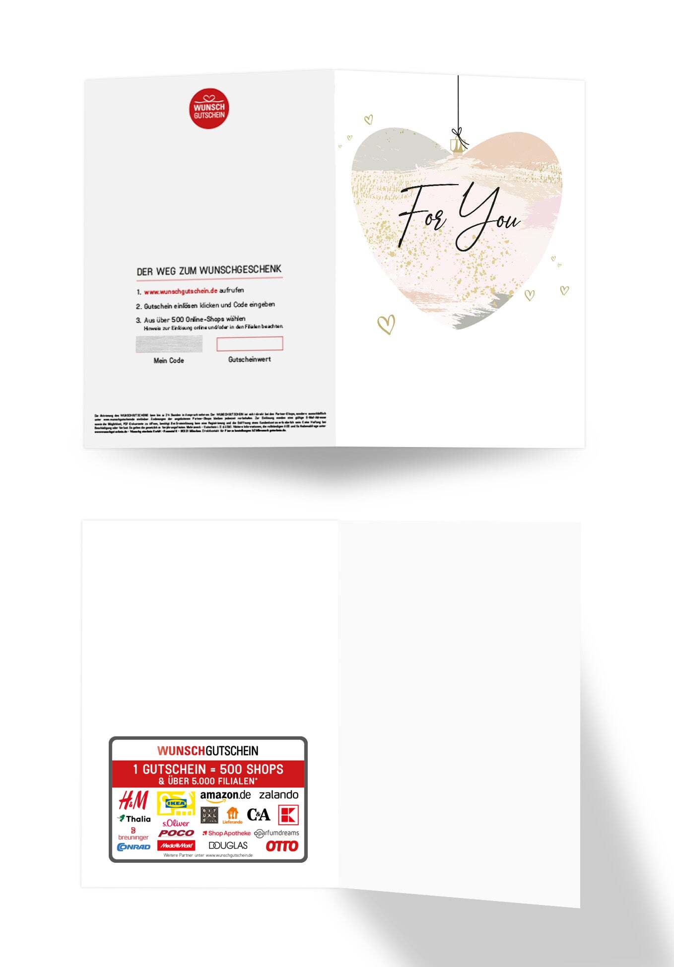 Wunschgutschein For you - Weihnachtsherz – Geschenkgutschein Ansicht 3