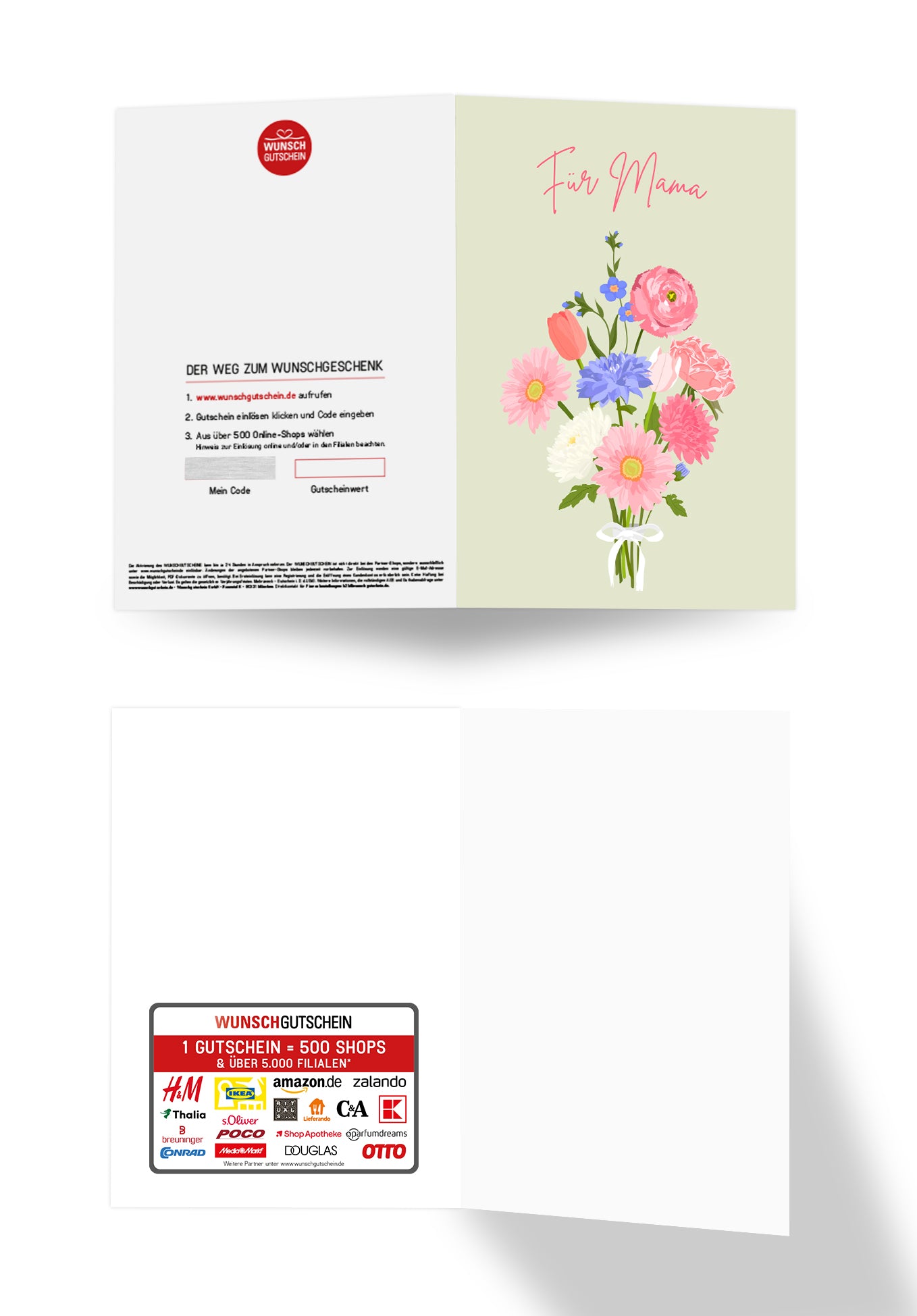 Wunschgutschein Für Mama - Blumenstrauß Pink PDF – Geschenkgutschein Ansicht 3