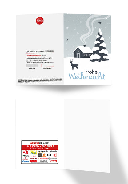 Frohe Weihnachten - Schneelandschaft Blau