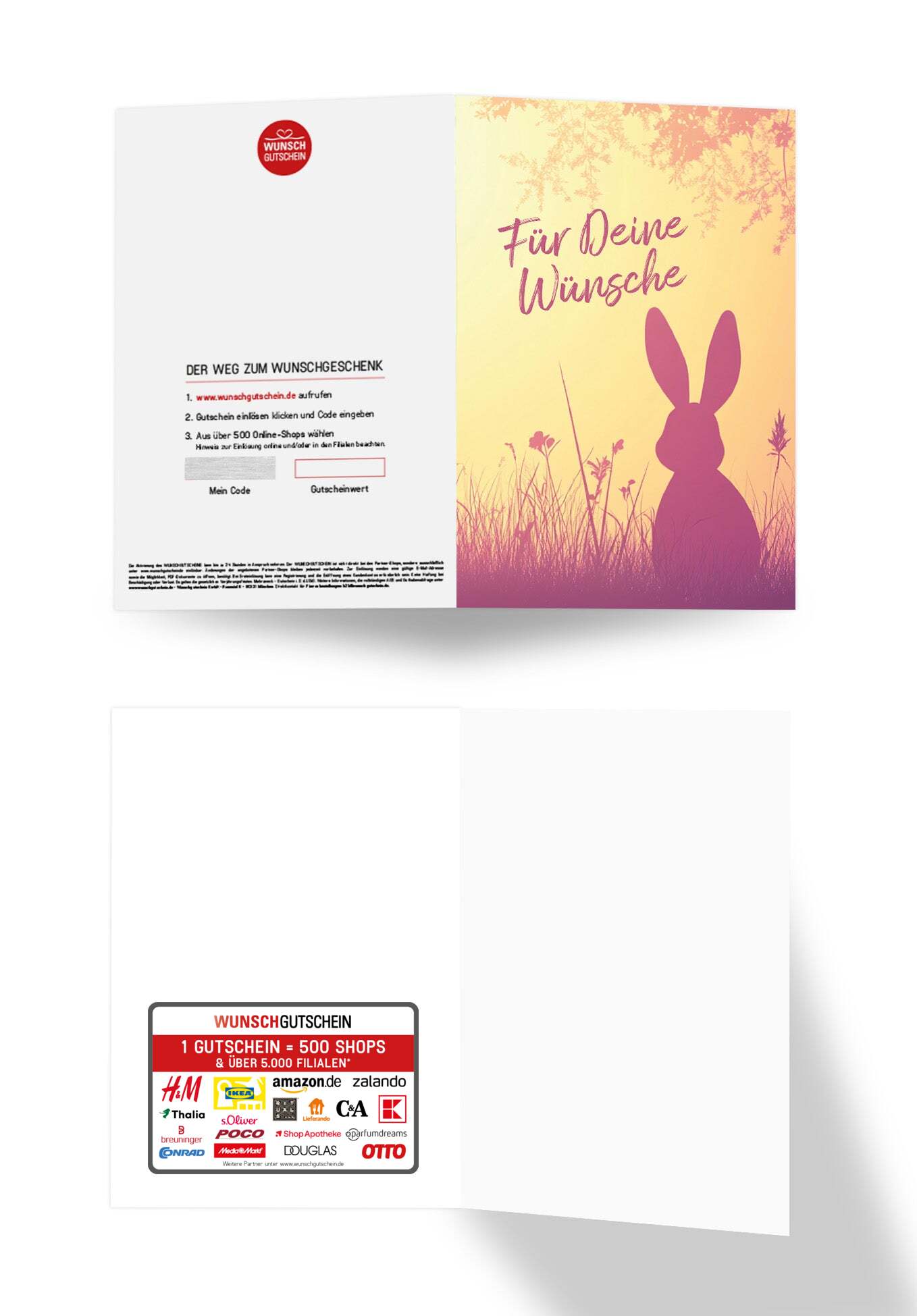 Wunschgutschein Für Deine Wünsche - Hase Silhouette – Geschenkgutschein Ansicht 3