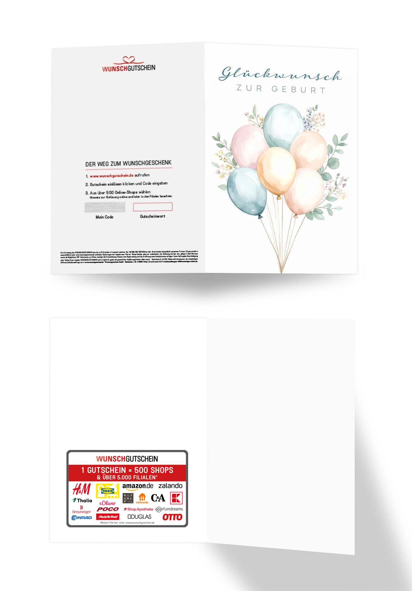 Wunschgutschein Glückwunsch zur Geburt - Ballons PDF – Geschenkgutschein Ansicht 3