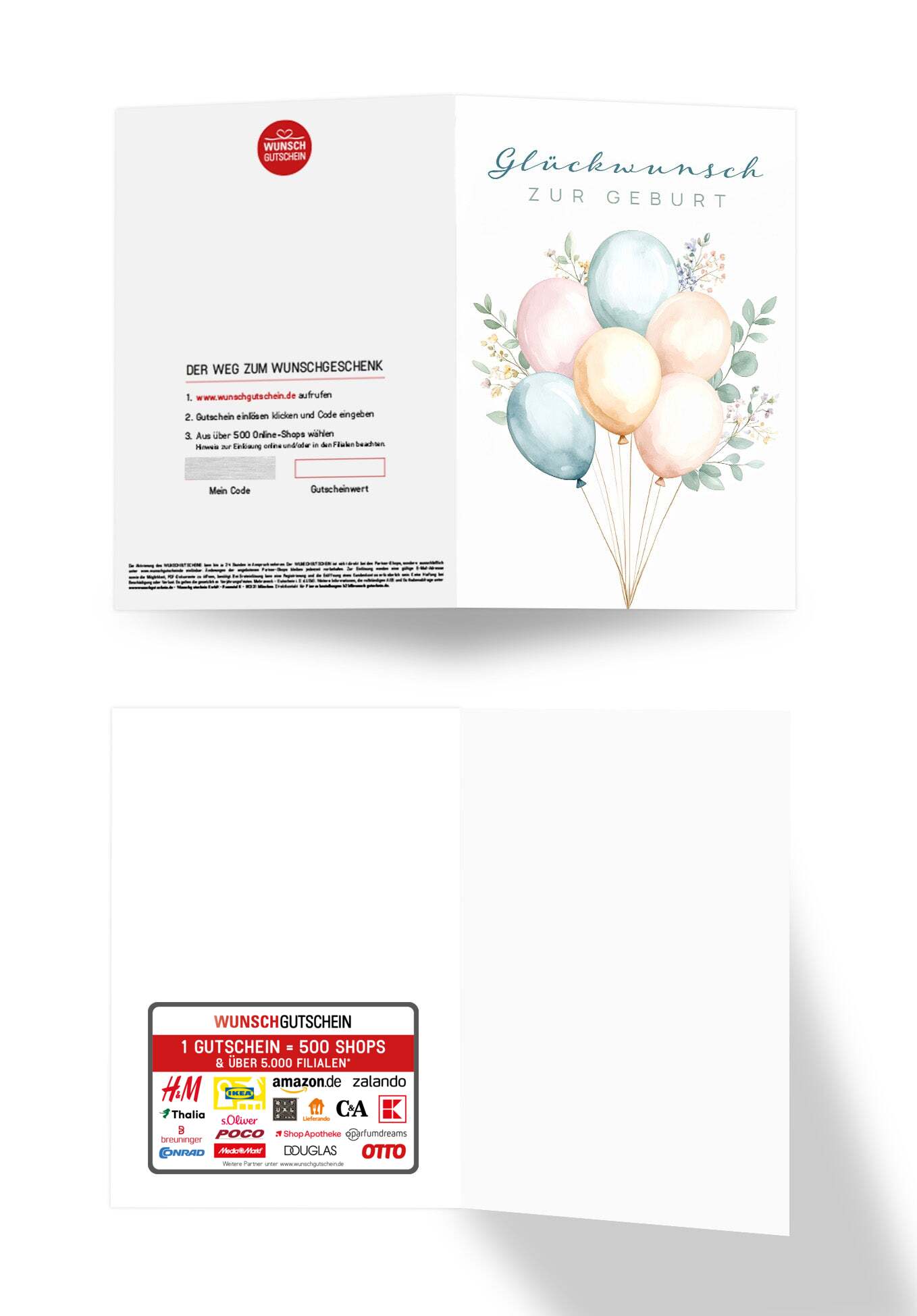 Wunschgutschein Glückwunsch zur Geburt - Ballons – Geschenkgutschein Ansicht 3