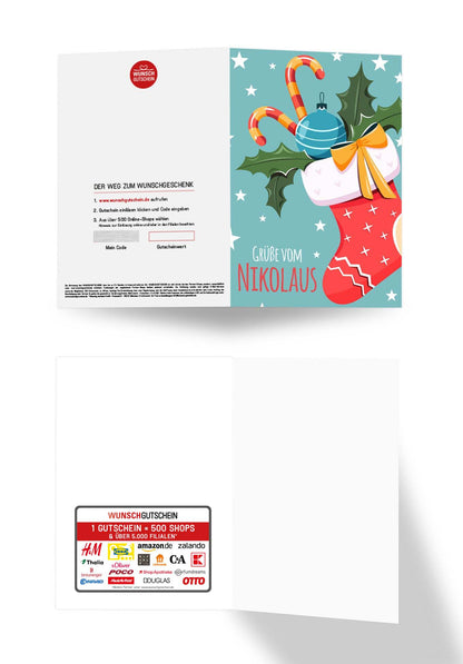 Wunschgutschein Grüße vom Nikolaus - Strumpf – Geschenkgutschein Ansicht 3
