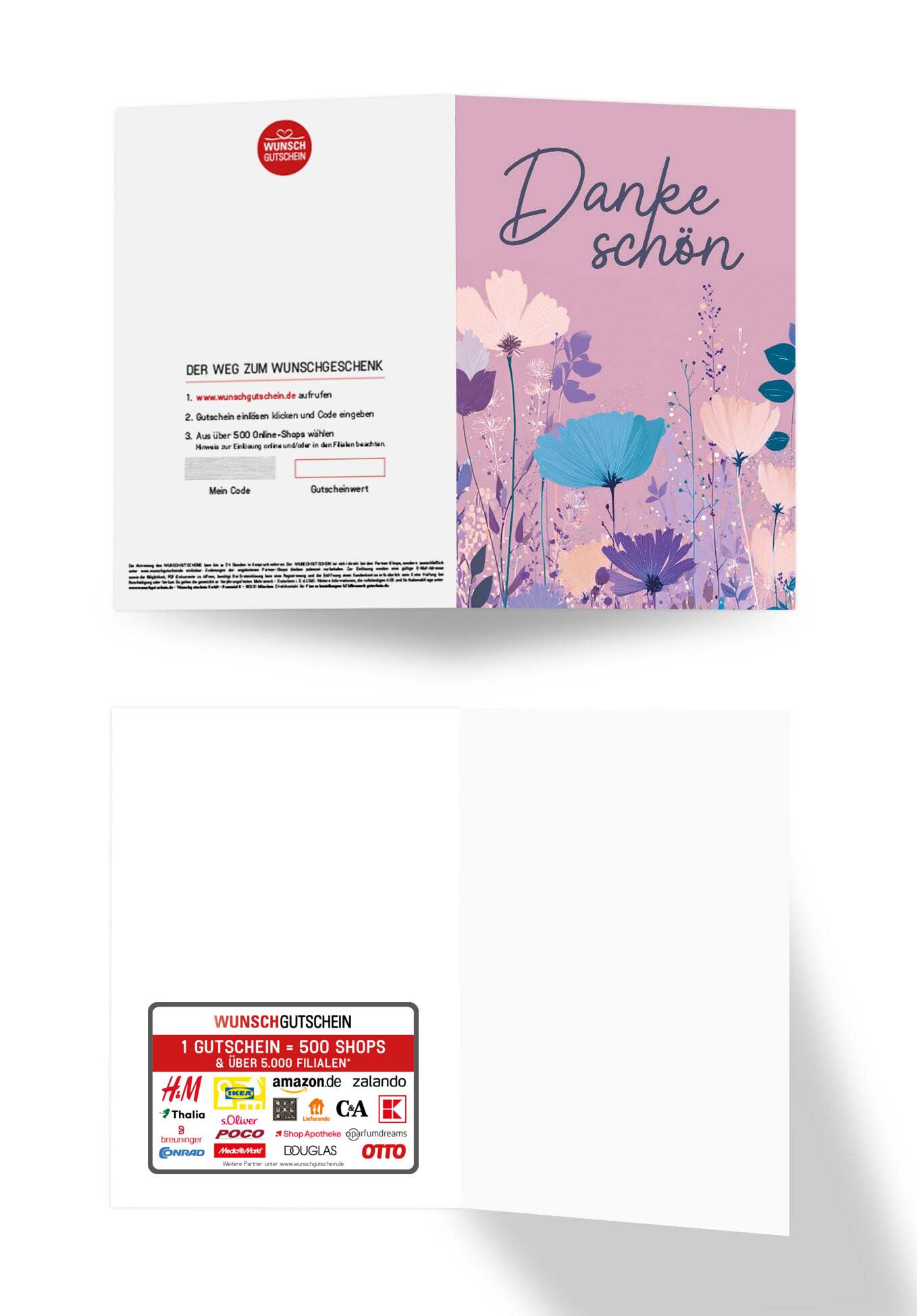 Wunschgutschein Dankeschön - Blumen Lila – Geschenkgutschein Ansicht 3