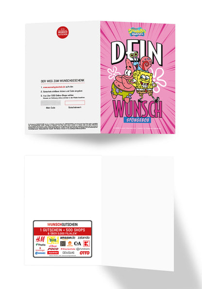 Wunschgutschein Spongebob - Dein Wunsch - Pink PDF – Geschenkgutschein Ansicht 3