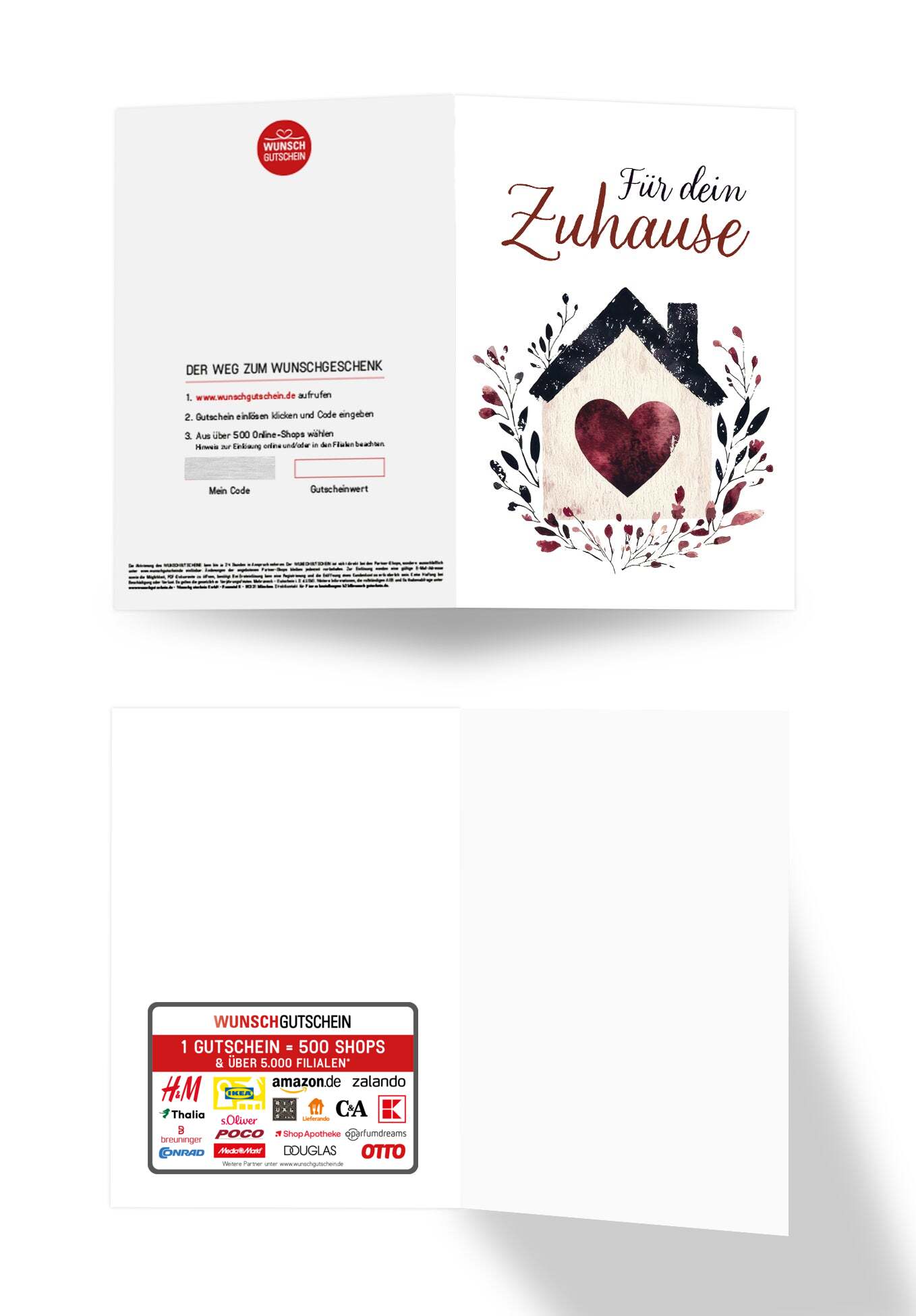 Wunschgutschein Für dein Zuhause - Herz Haus – Geschenkgutschein Ansicht 3