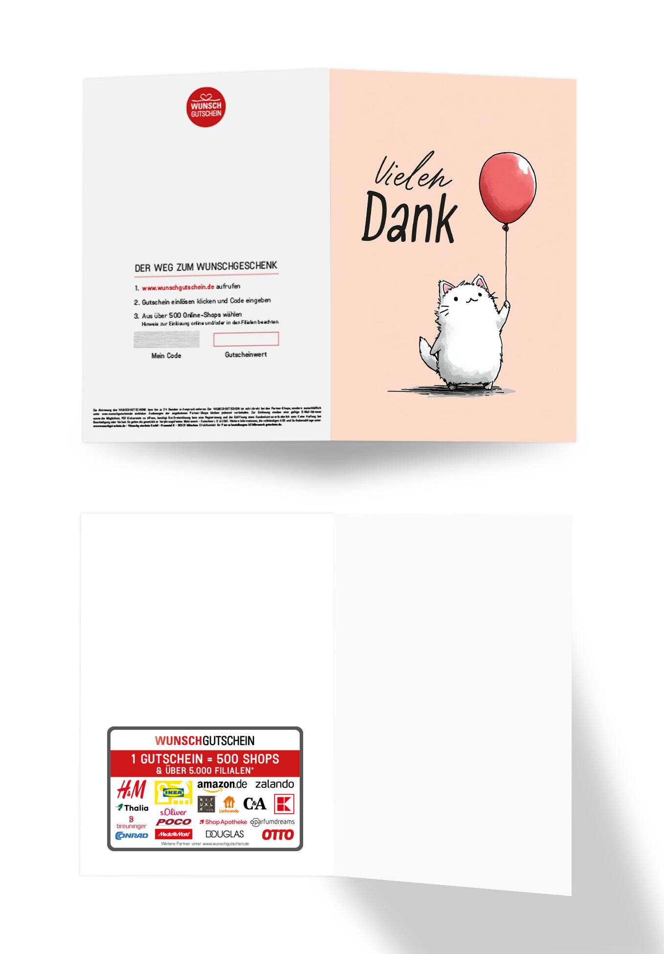 Wunschgutschein Vielen Dank - Katze Luftballon – Geschenkgutschein Ansicht 3