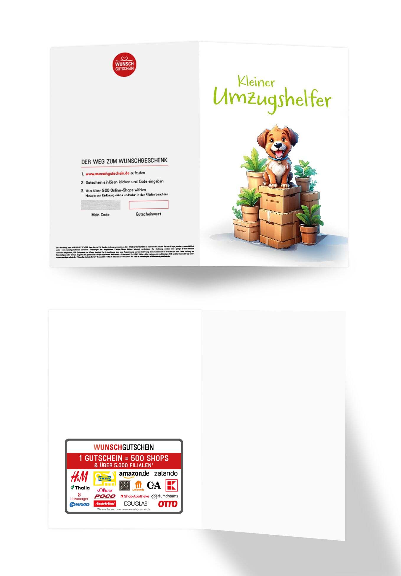 Wunschgutschein Kleiner Umzugshelfer - Hund PDF – Geschenkgutschein Ansicht 3