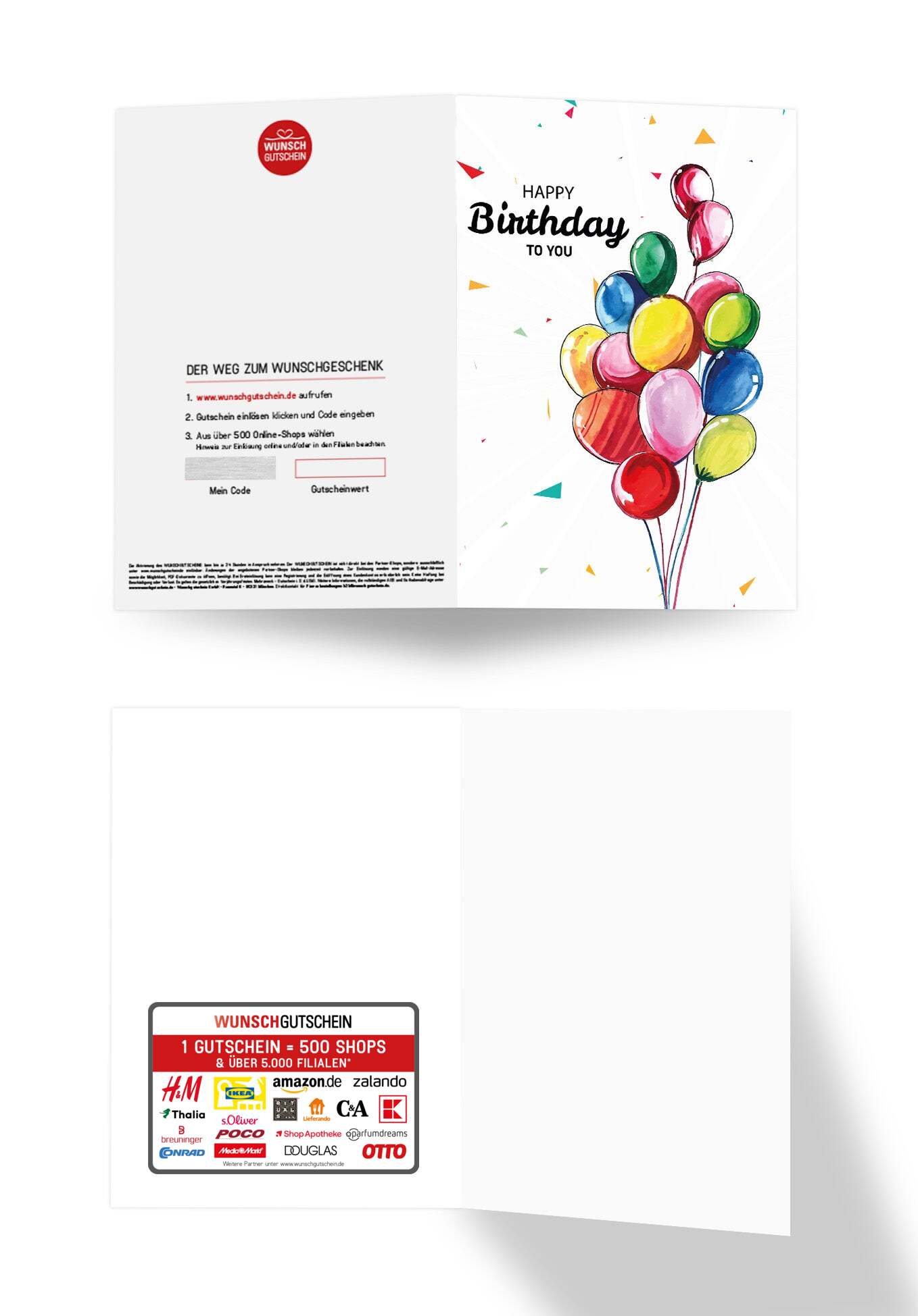 Wunschgutschein Happy Birthday - Bunte Ballons – Geschenkgutschein Ansicht 3