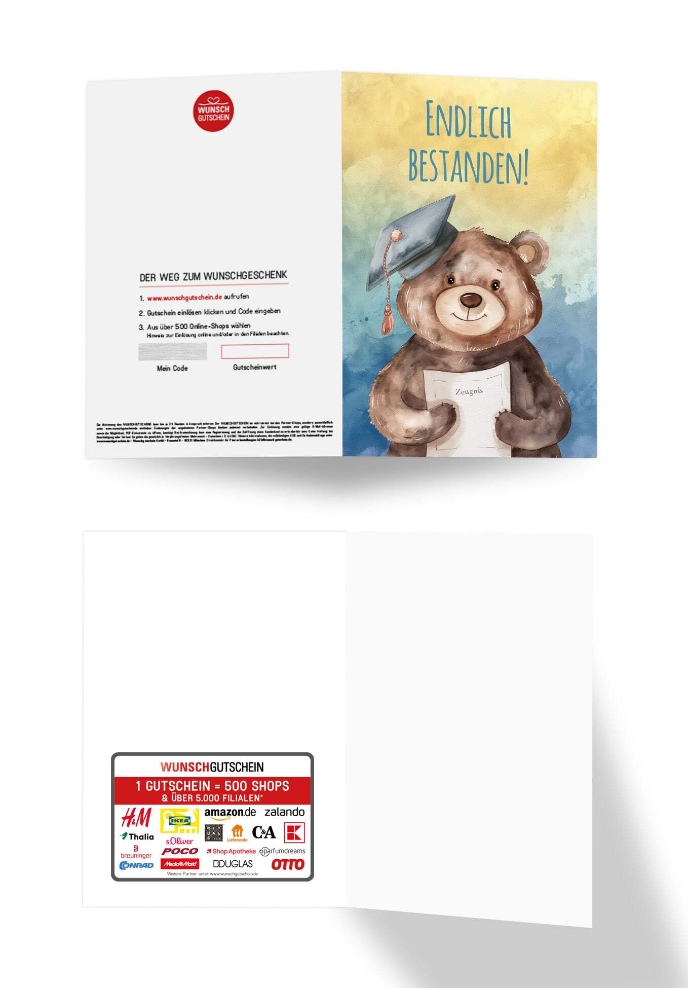 Wunschgutschein Endlich bestanden - Bär – Geschenkgutschein Ansicht 3