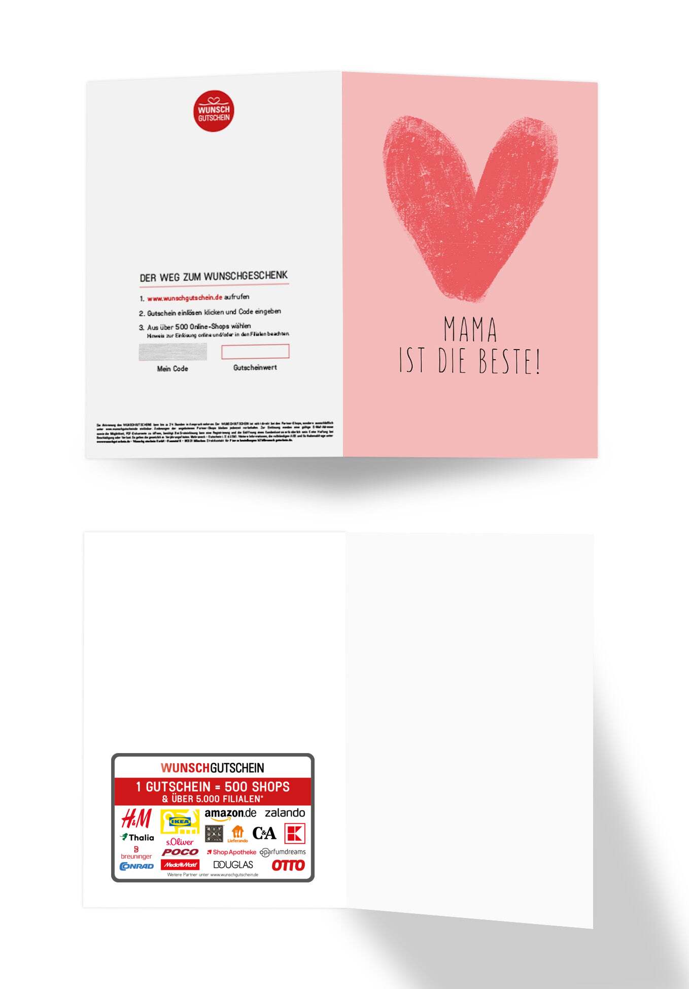 Wunschgutschein Mama ist die Beste - Herz – Geschenkgutschein Ansicht 3