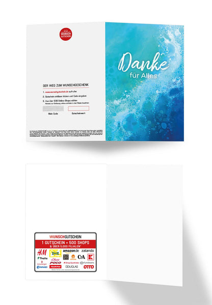 Wunschgutschein Danke für Alles - Blue Wellen PDF – Geschenkgutschein Ansicht 3