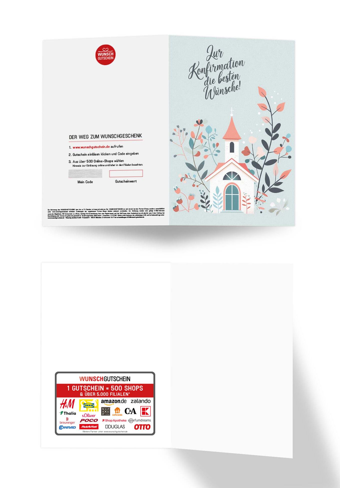 Wunschgutschein Zur Konfirmation - Kirche Rosa PDF – Geschenkgutschein Ansicht 3