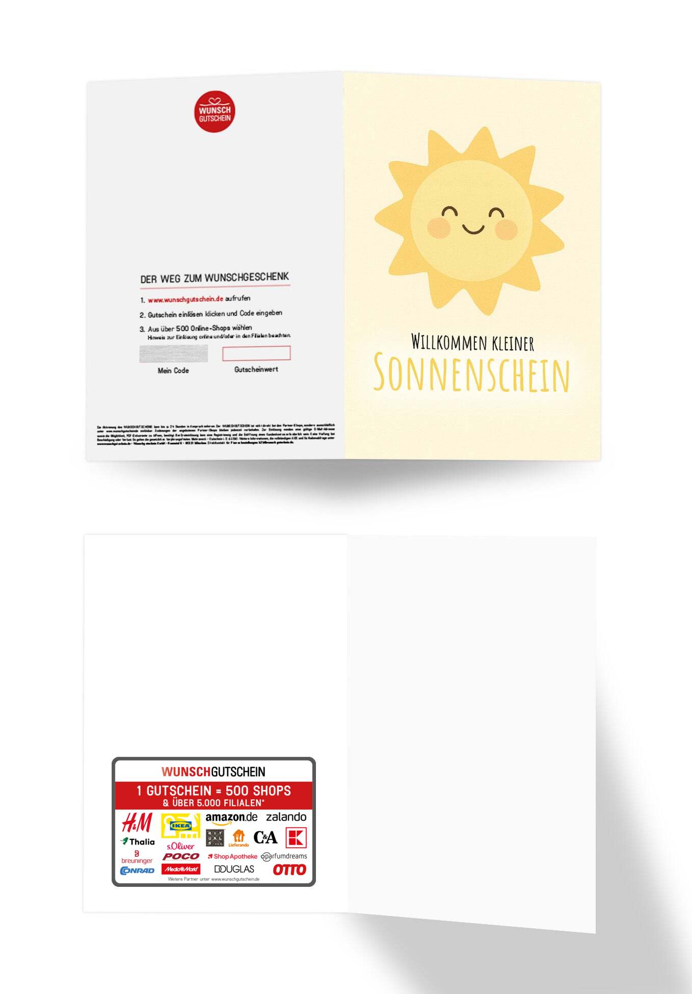 Wunschgutschein Willkommen Sonnenschein - Sonne – Geschenkgutschein Ansicht 3