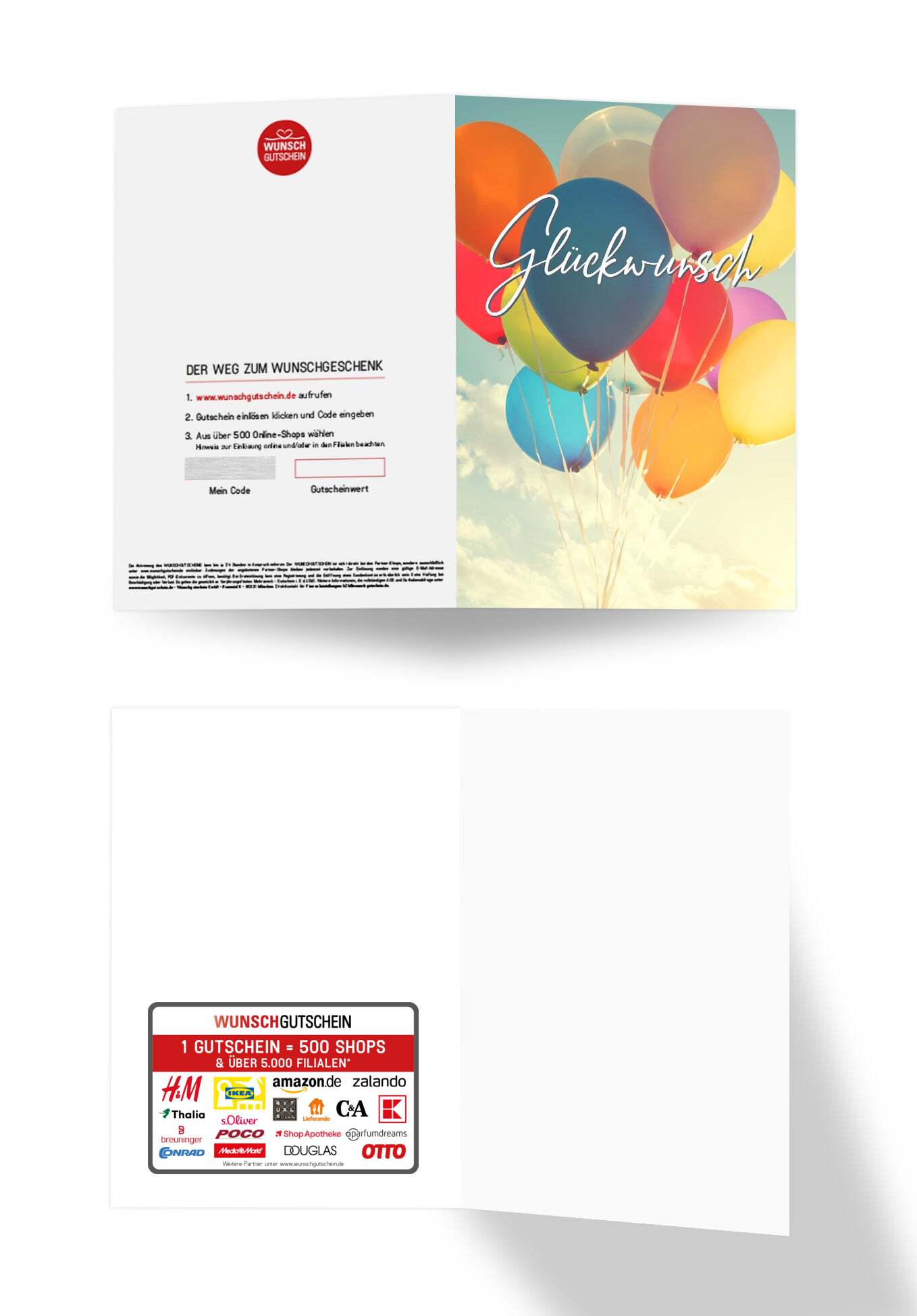 Wunschgutschein Glückwunsch - Bunte Ballons – Geschenkgutschein Ansicht 3