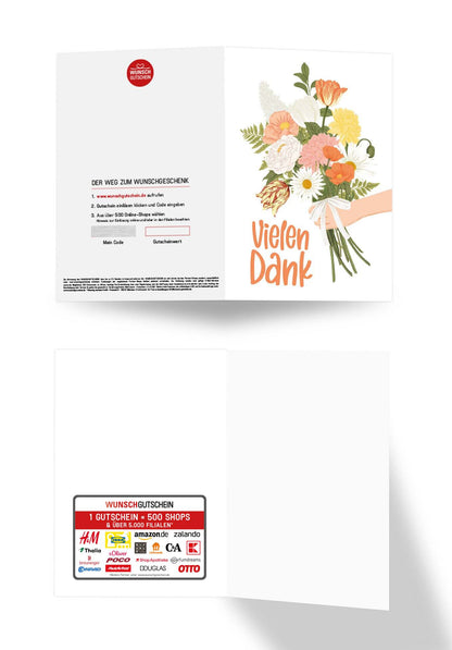 Wunschgutschein Vielen Dank - Blumenstrauss Orange – Geschenkgutschein Ansicht 3