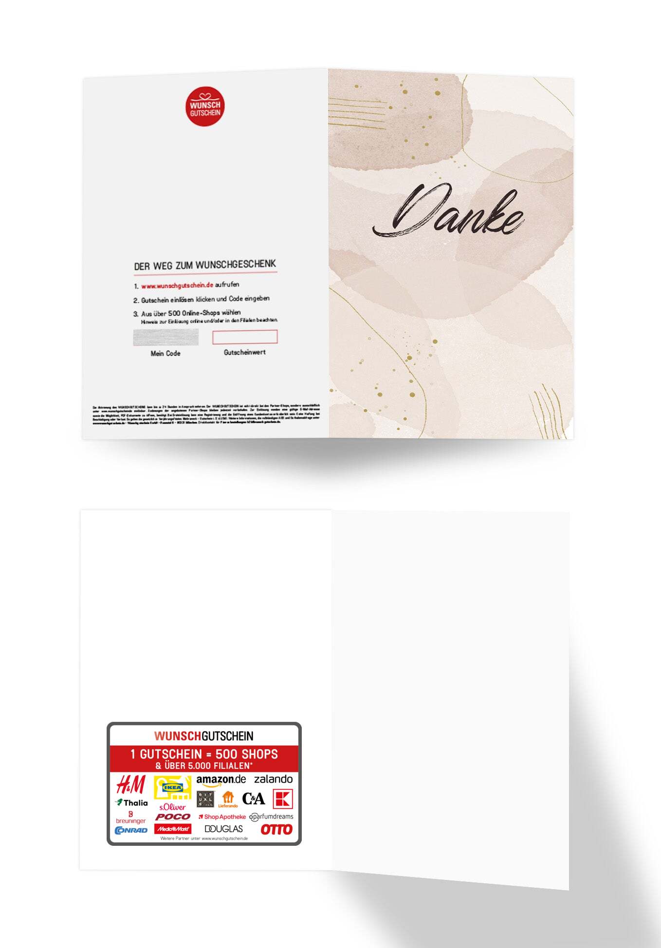 Wunschgutschein Danke - Beige – Geschenkgutschein Ansicht 3