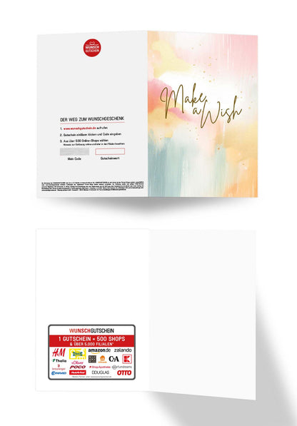 Wunschgutschein Make a wish - Aquarell Bunt – Geschenkgutschein Ansicht 3