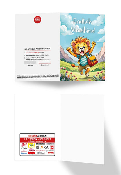 Wunschgutschein Endlich Schulkind - Löwe – Geschenkgutschein Ansicht 3