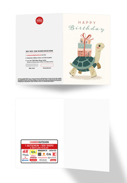 Wunschgutschein Happy Birthday - Schildkröte – Geschenkgutschein Ansicht 7