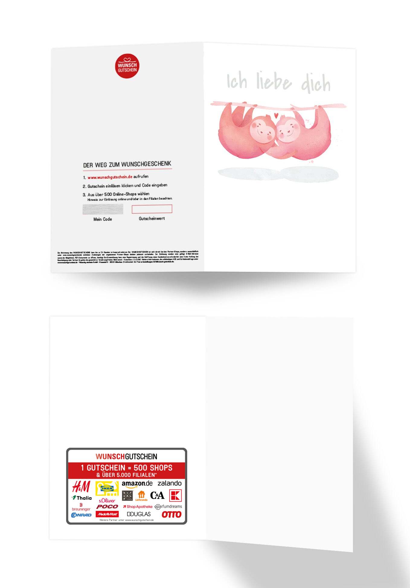Wunschgutschein Ich liebe dich - Faultiere PDF – Geschenkgutschein Ansicht 3