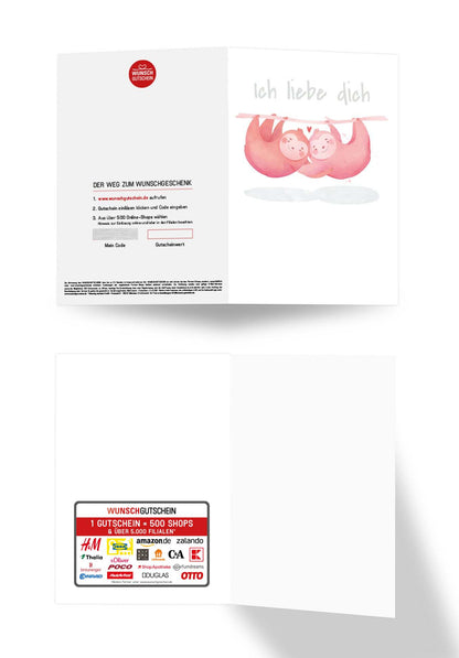 Wunschgutschein Ich liebe dich - Faultiere PDF – Geschenkgutschein Ansicht 3