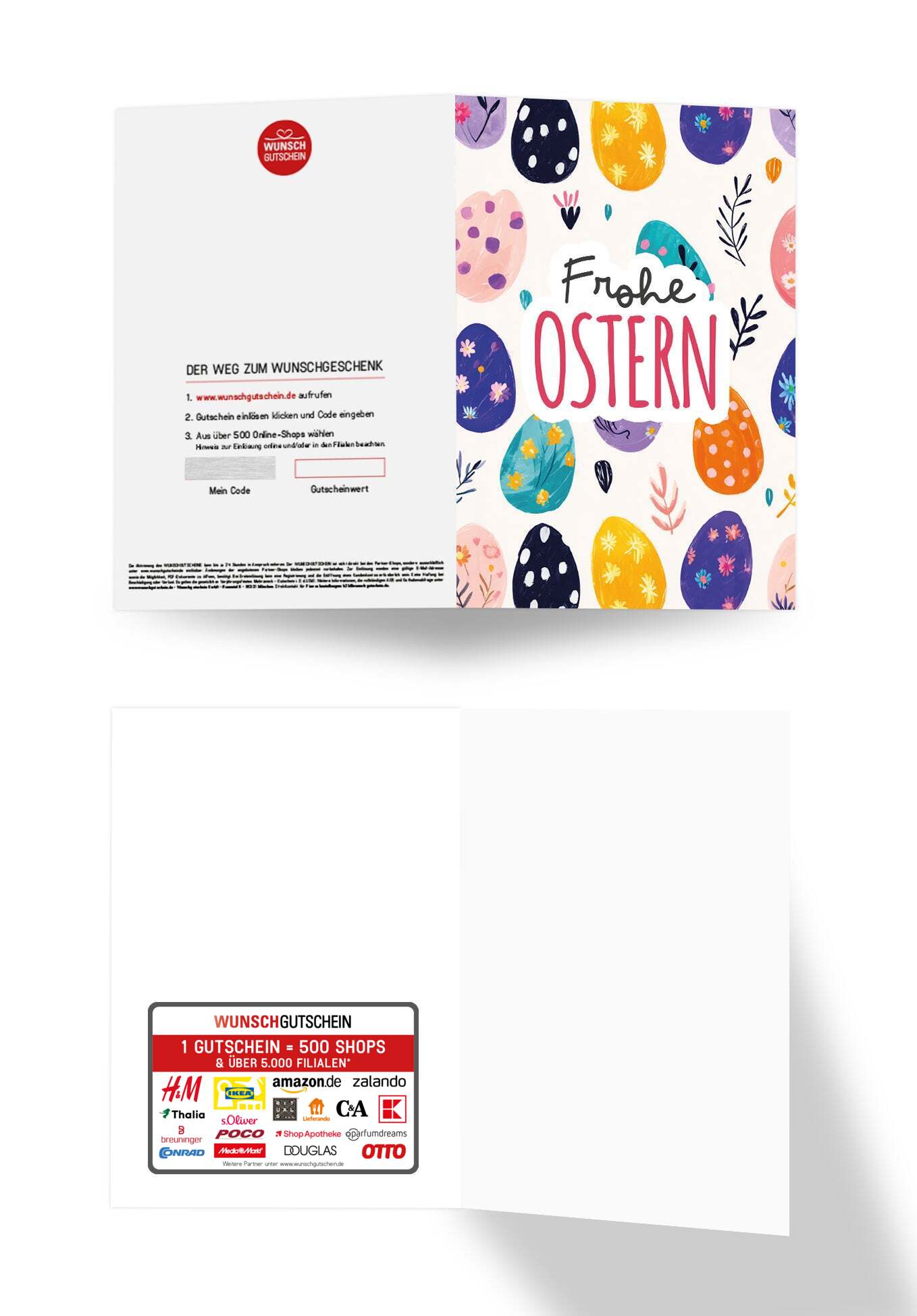 Wunschgutschein Frohe Ostern - Eiermuster Bunt – Geschenkgutschein Ansicht 3