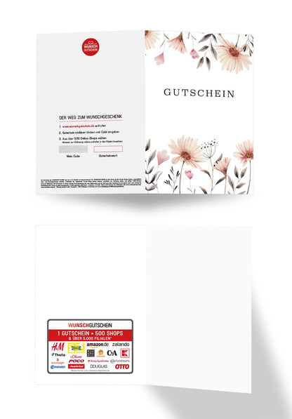 Wunschgutschein Gutschein - Blumen weiß – Geschenkgutschein Ansicht 3