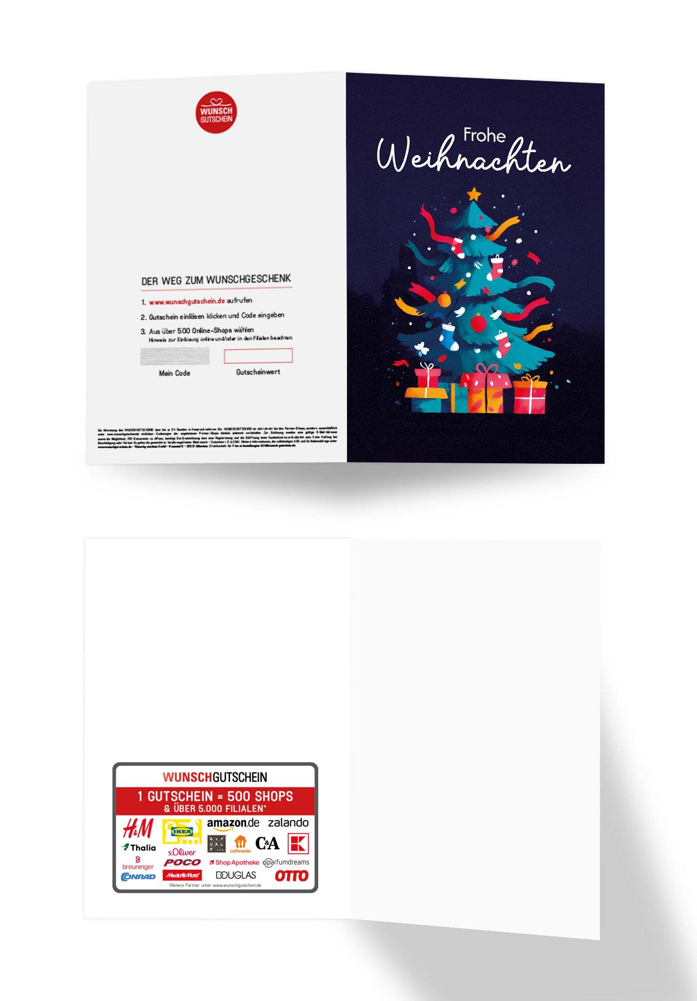 Wunschgutschein Frohe Weihnachten - Tannenbaum Bunt – Geschenkgutschein Ansicht 3