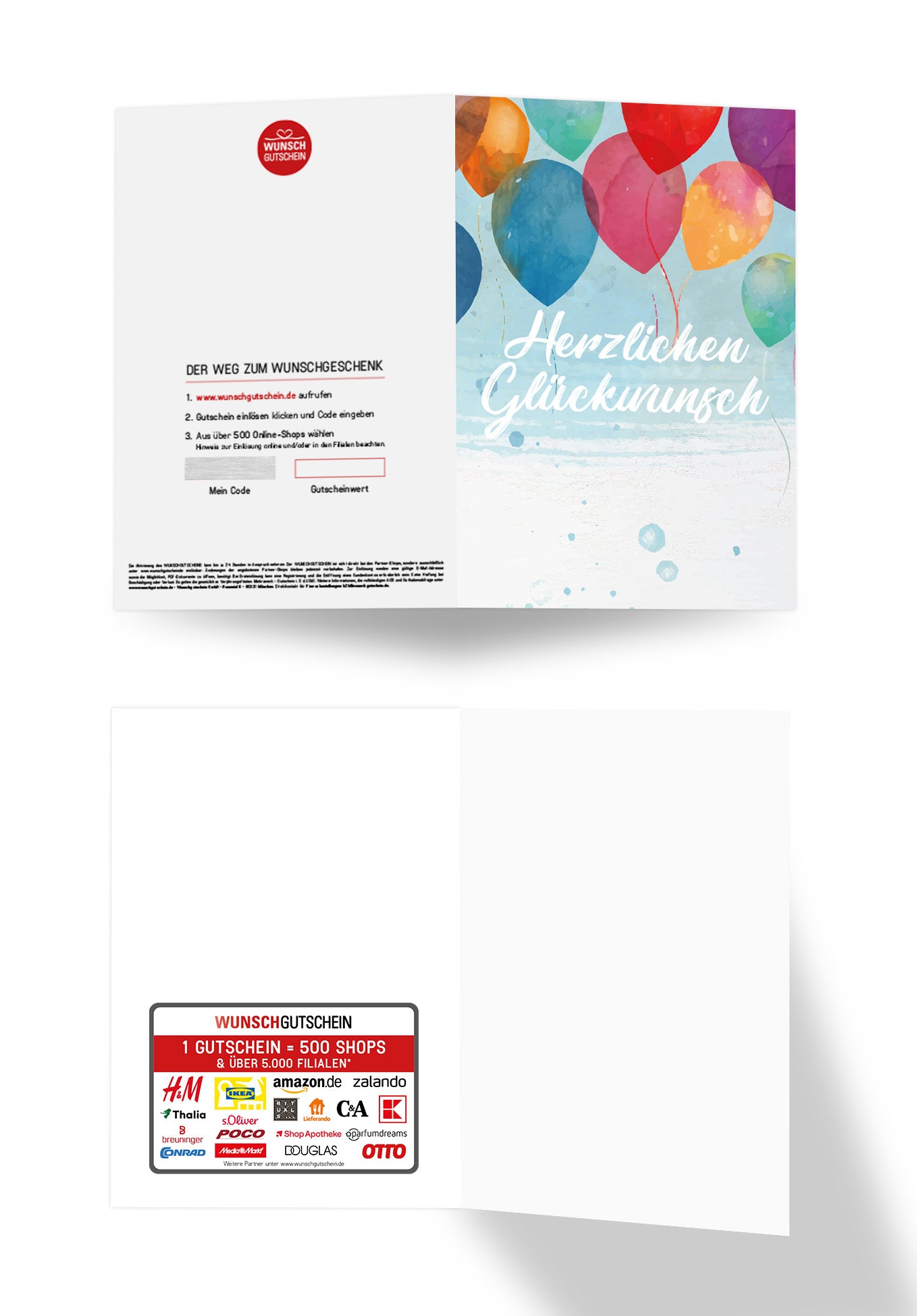 Wunschgutschein Herzlichen Glückwunsch - Bunte Ballons – Geschenkgutschein Ansicht 7