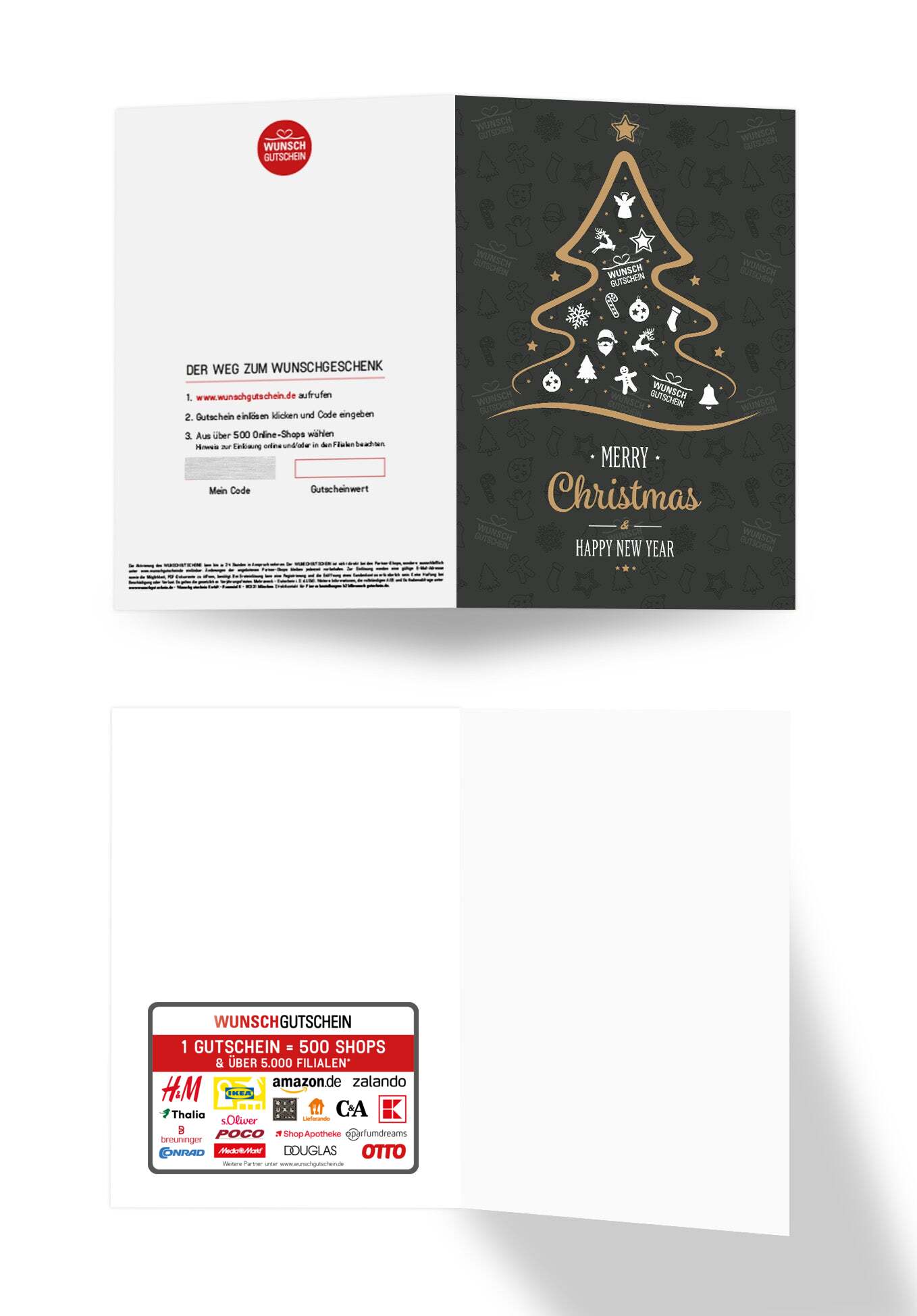 Wunschgutschein Merry Christmas - Weihnachtsbaum – Geschenkgutschein Ansicht 3