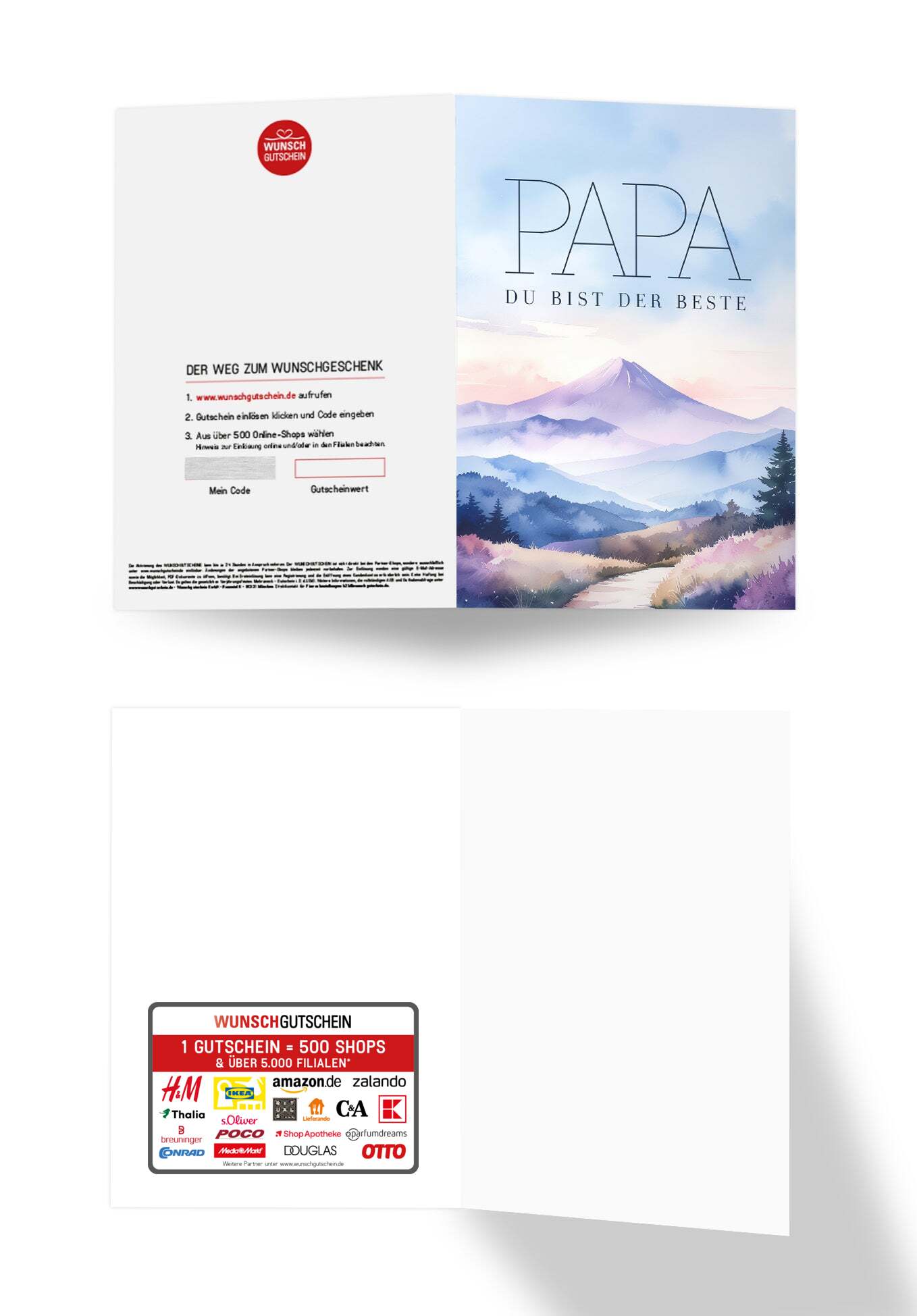Wunschgutschein Papa du bist der Beste - Berg – Geschenkgutschein Ansicht 3