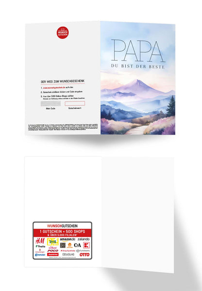 Wunschgutschein Papa du bist der Beste - Berg – Geschenkgutschein Ansicht 3