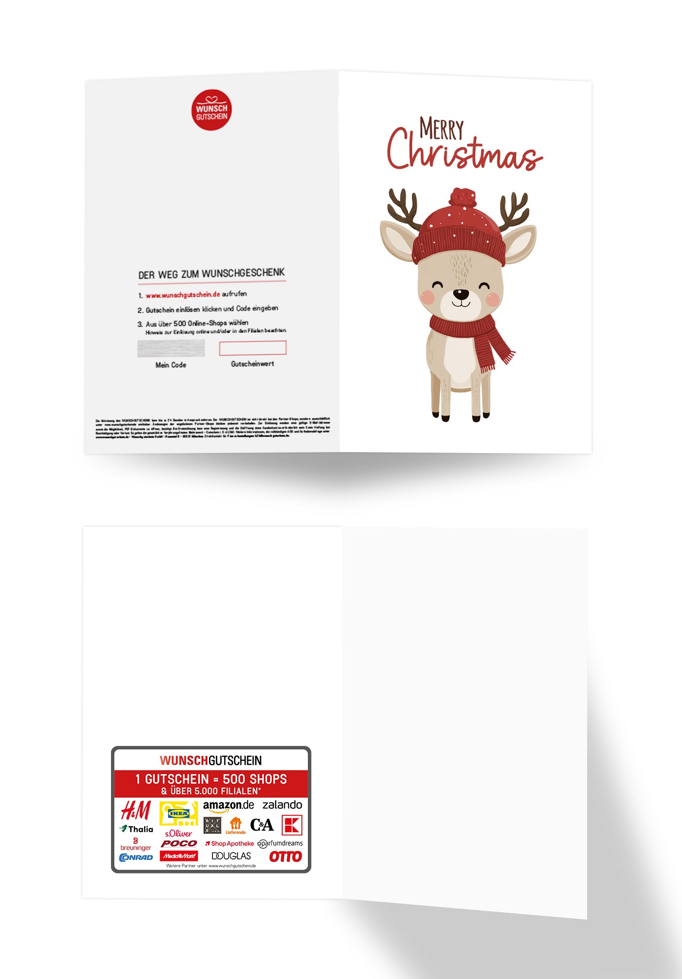 Merry Christmas - Rentier mit Mütze