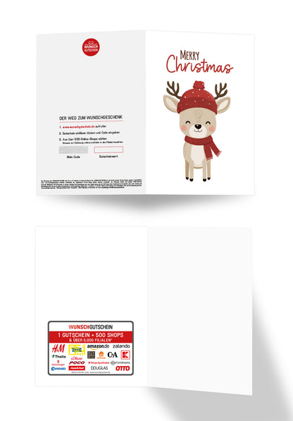 Merry Christmas - Rentier mit Mütze