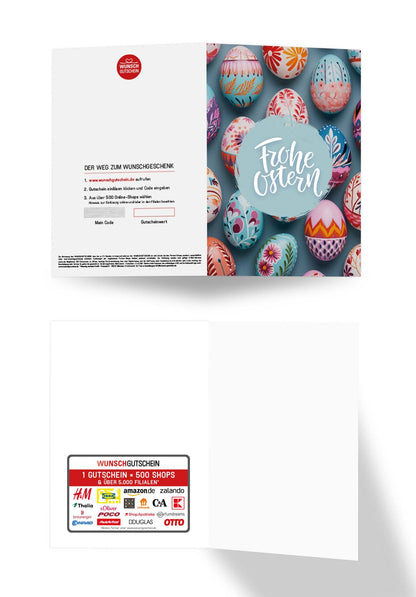 Wunschgutschein Frohe Ostern - Ostereier Bunt – Geschenkgutschein Ansicht 3
