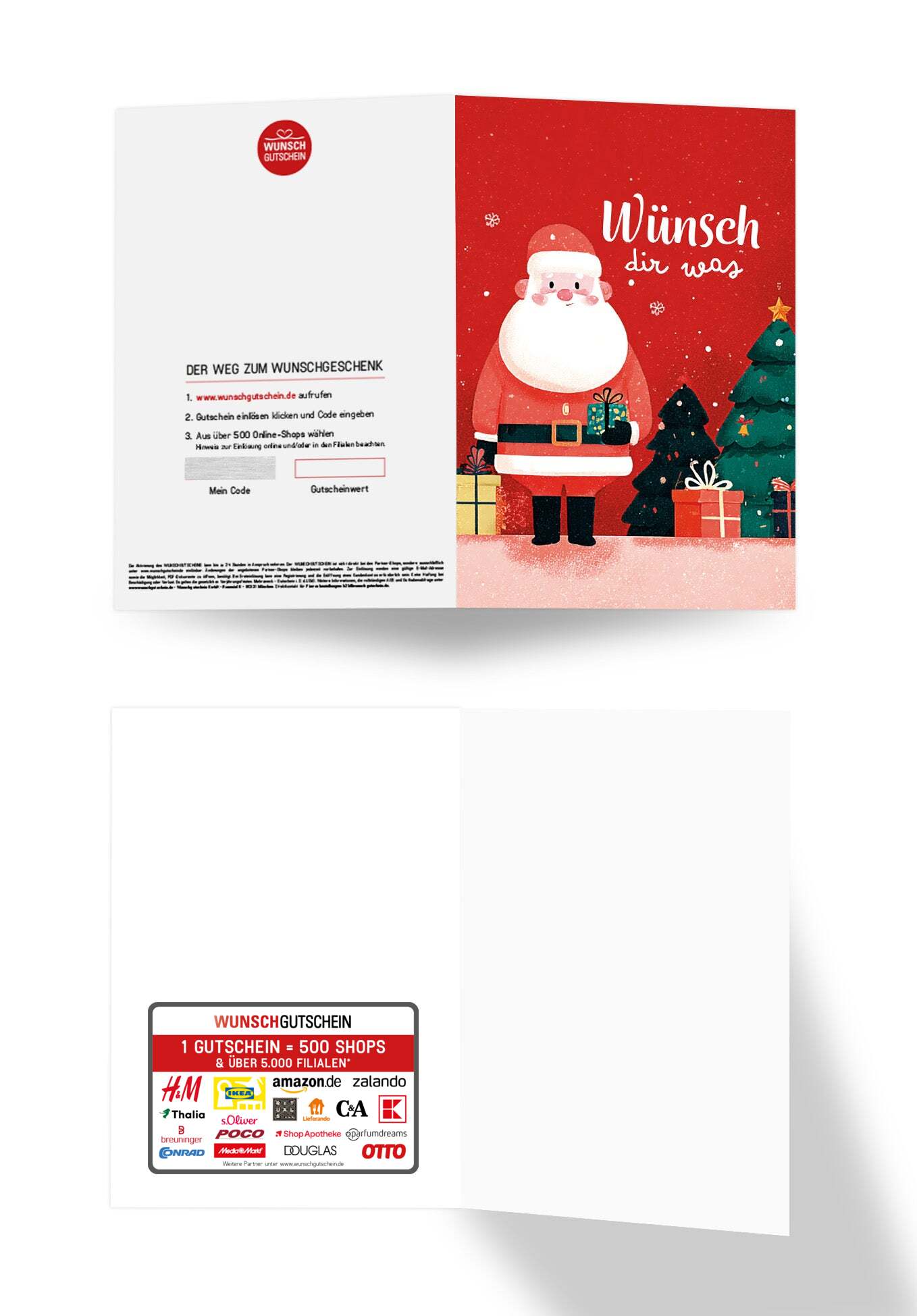 Wunschgutschein Wünsch dir was - Weihnachtsmann Rot PDF – Geschenkgutschein Ansicht 3