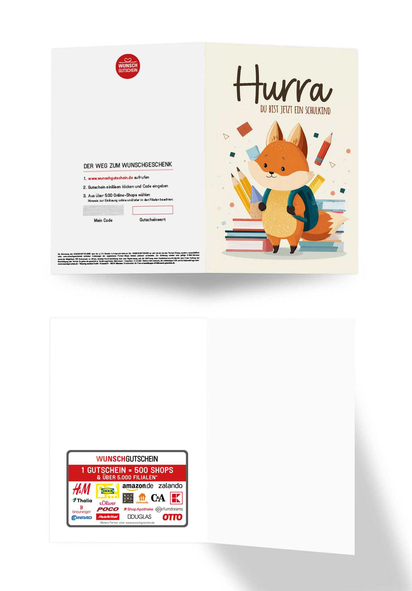 Wunschgutschein Hurra Schulkind - Fuchs PDF – Geschenkgutschein Ansicht 3