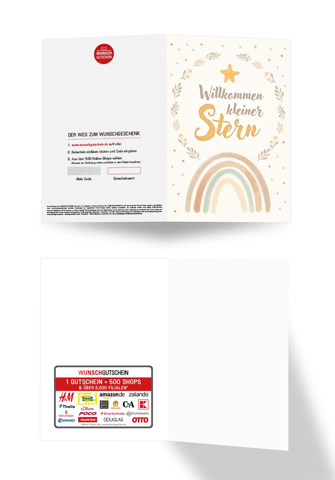 Wunschgutschein Willkommen Stern - Regenbogen – Geschenkgutschein Ansicht 3