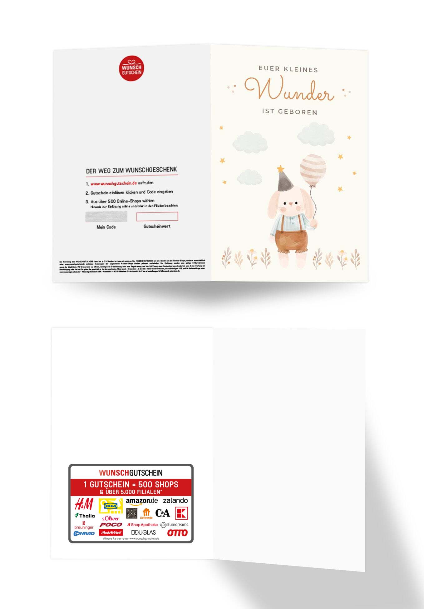 Wunschgutschein Euer kleines Wunder - Hase Beige – Geschenkgutschein Ansicht 3