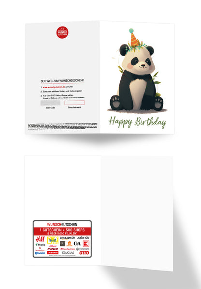 Wunschgutschein Happy Birthday - Panda – Geschenkgutschein Ansicht 7