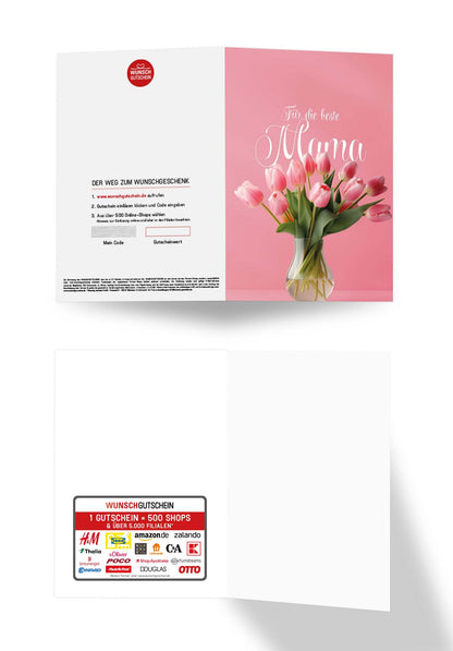 Wunschgutschein Für die beste Mama - Tulpenvase – Geschenkgutschein Ansicht 3