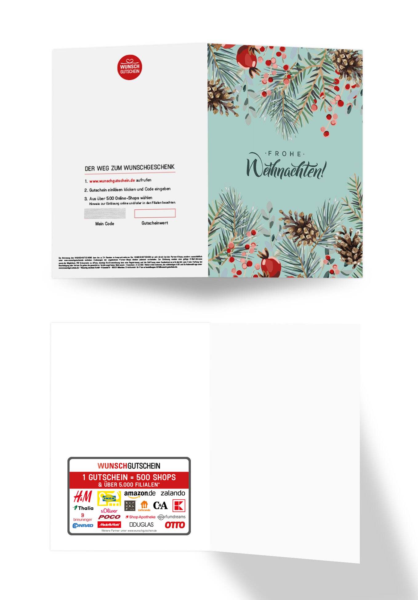 Wunschgutschein Frohe Weihnachten - Tannenzapfen – Geschenkgutschein Ansicht 3