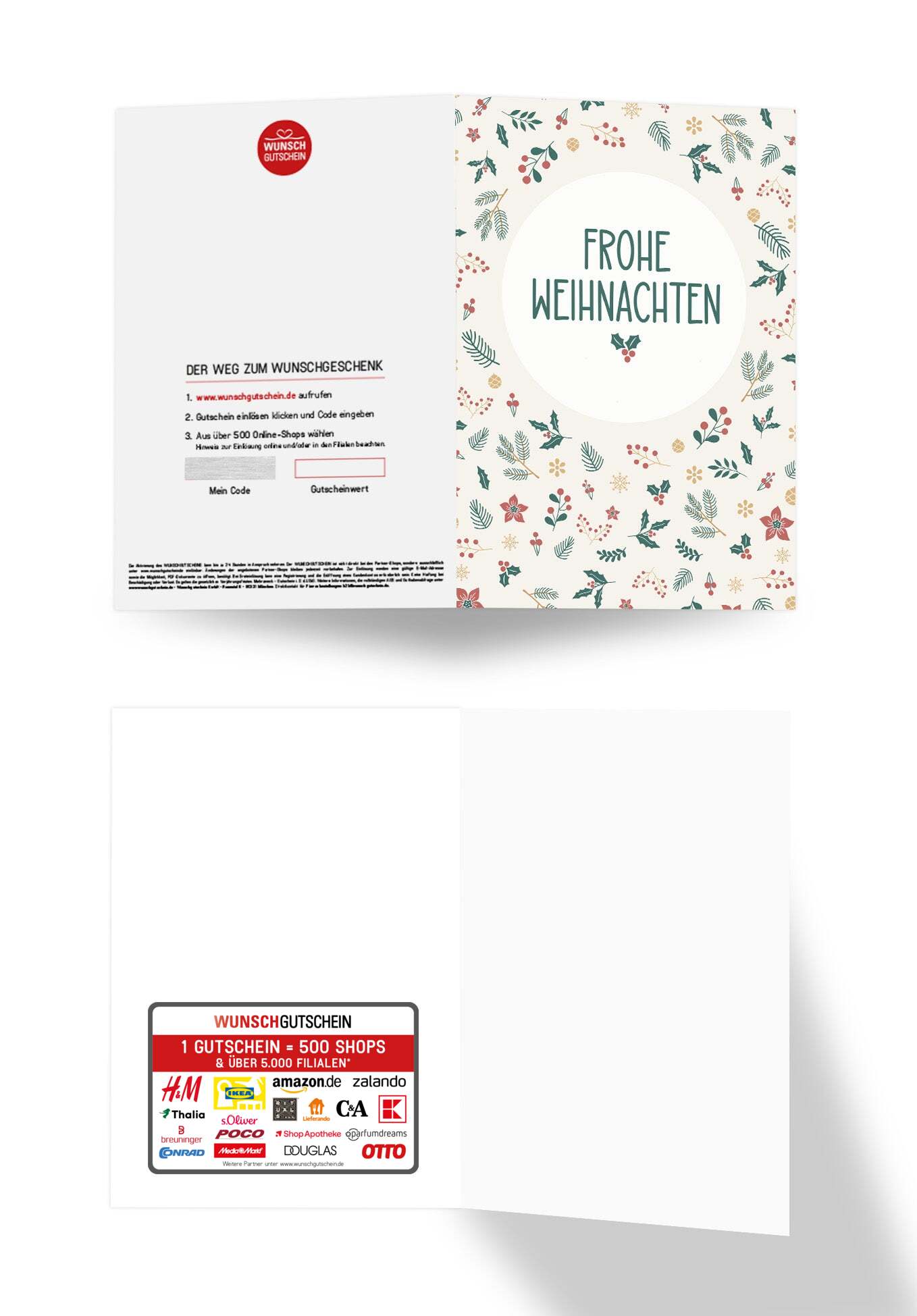 Wunschgutschein Frohe Weihnachten - Zweige PDF – Geschenkgutschein Ansicht 3