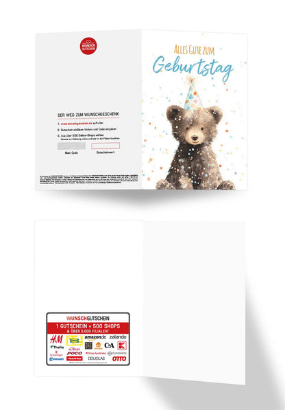 Wunschgutschein Alles Gute zum Geburtstag - Bär PDF – Geschenkgutschein Ansicht 3