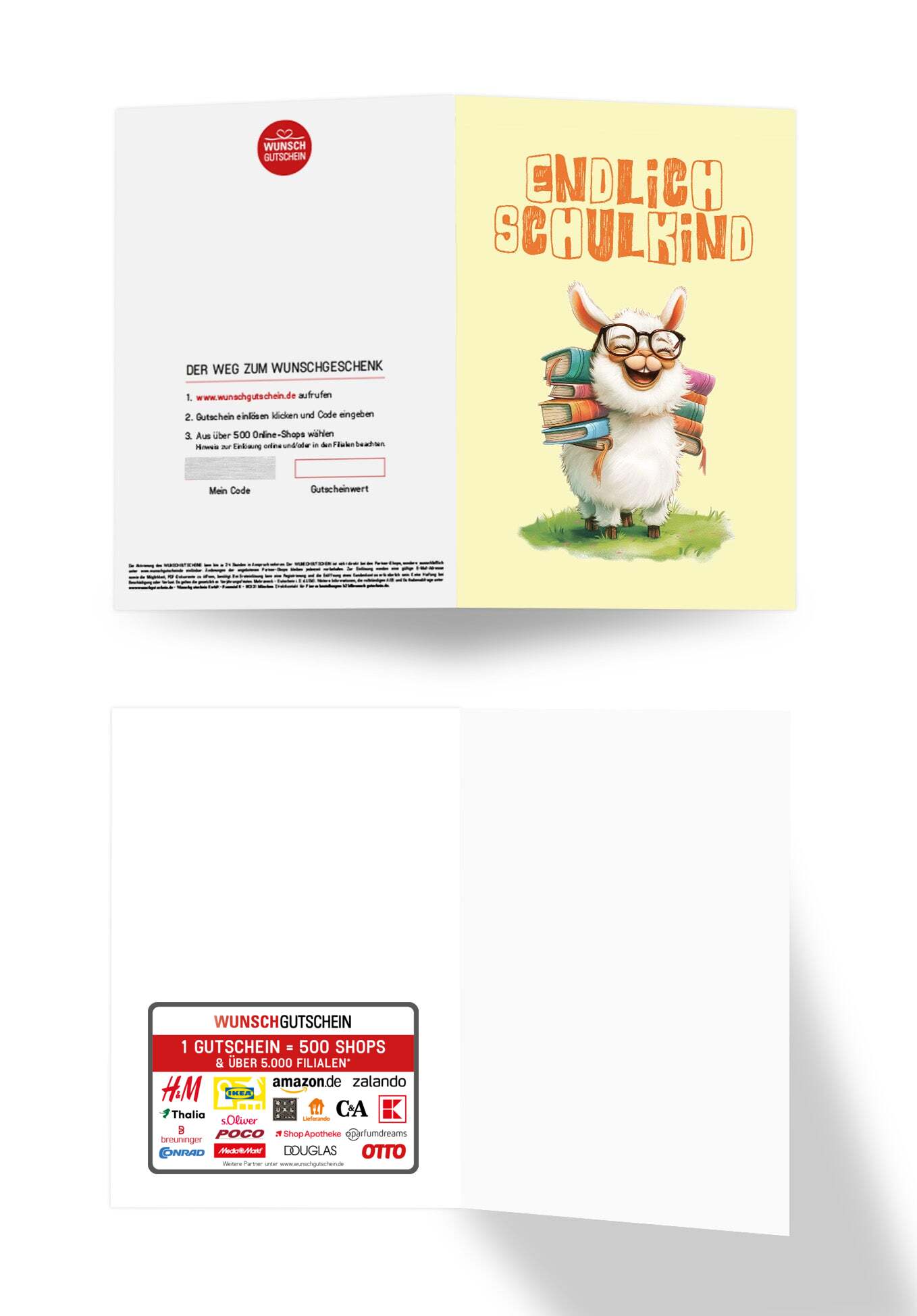 Wunschgutschein Endlich Schulkind - Lama – Geschenkgutschein Ansicht 3