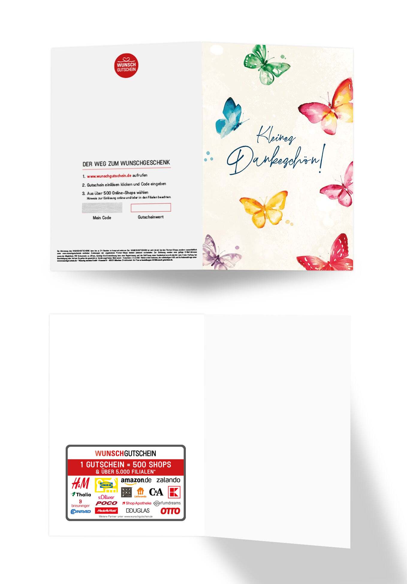 Wunschgutschein Kleines Dankeschön - Schmetterlinge – Geschenkgutschein Ansicht 3